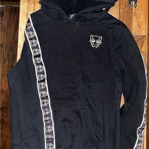 Marvel Black Panther Sweatshirt with Striped Sleeves